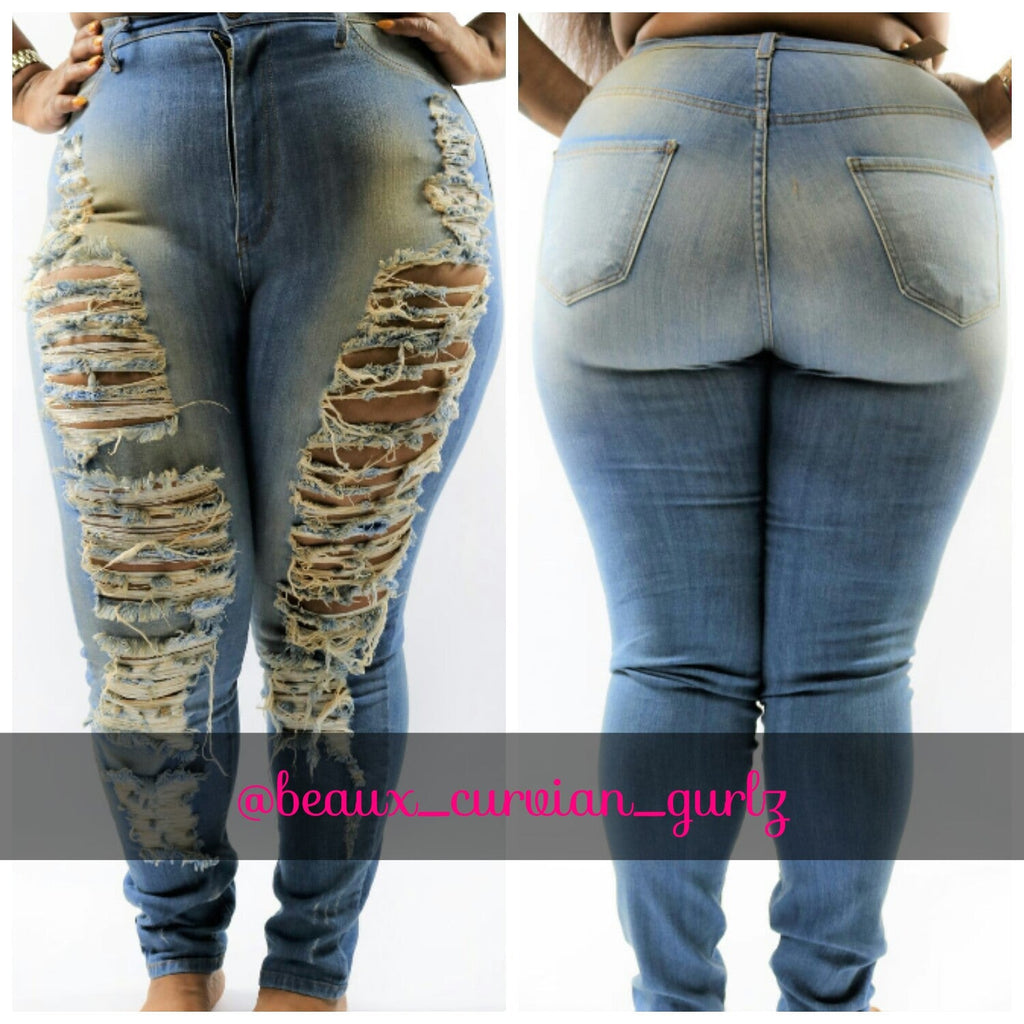 High Waist Slaughtered Jeans