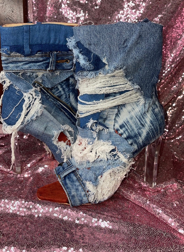 Custom Denim Booties