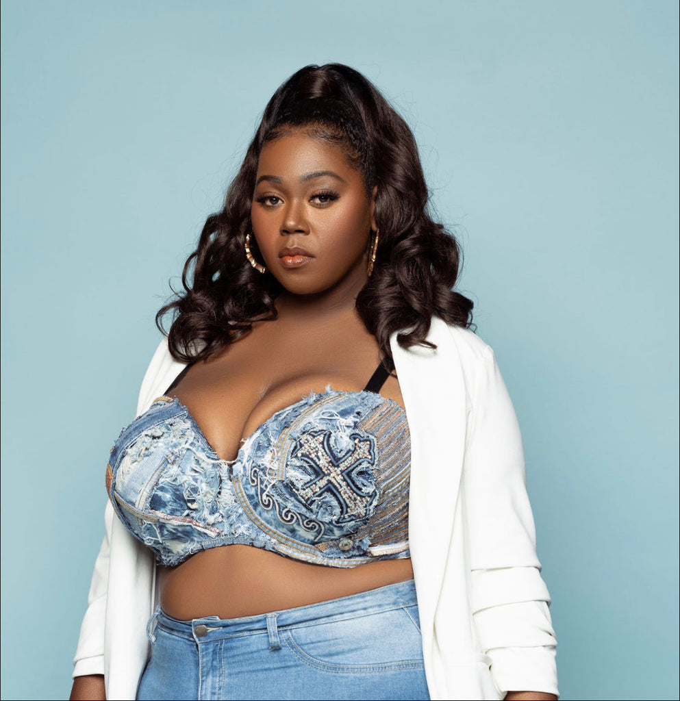 Soutien-gorge Haut De Luxe CADOLLE CRÉATION En Jean - Taille L - Neuf Avec étiquettes (val. 305€)