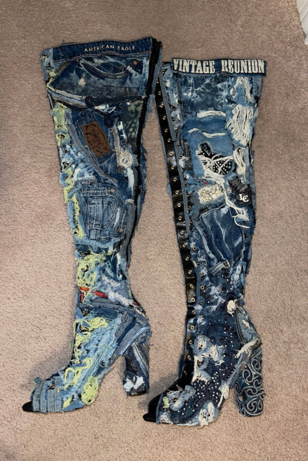 Custom Denim Boots